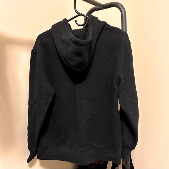Topshop Cotton Fleece Black Hoodie - Picture 2 of 4